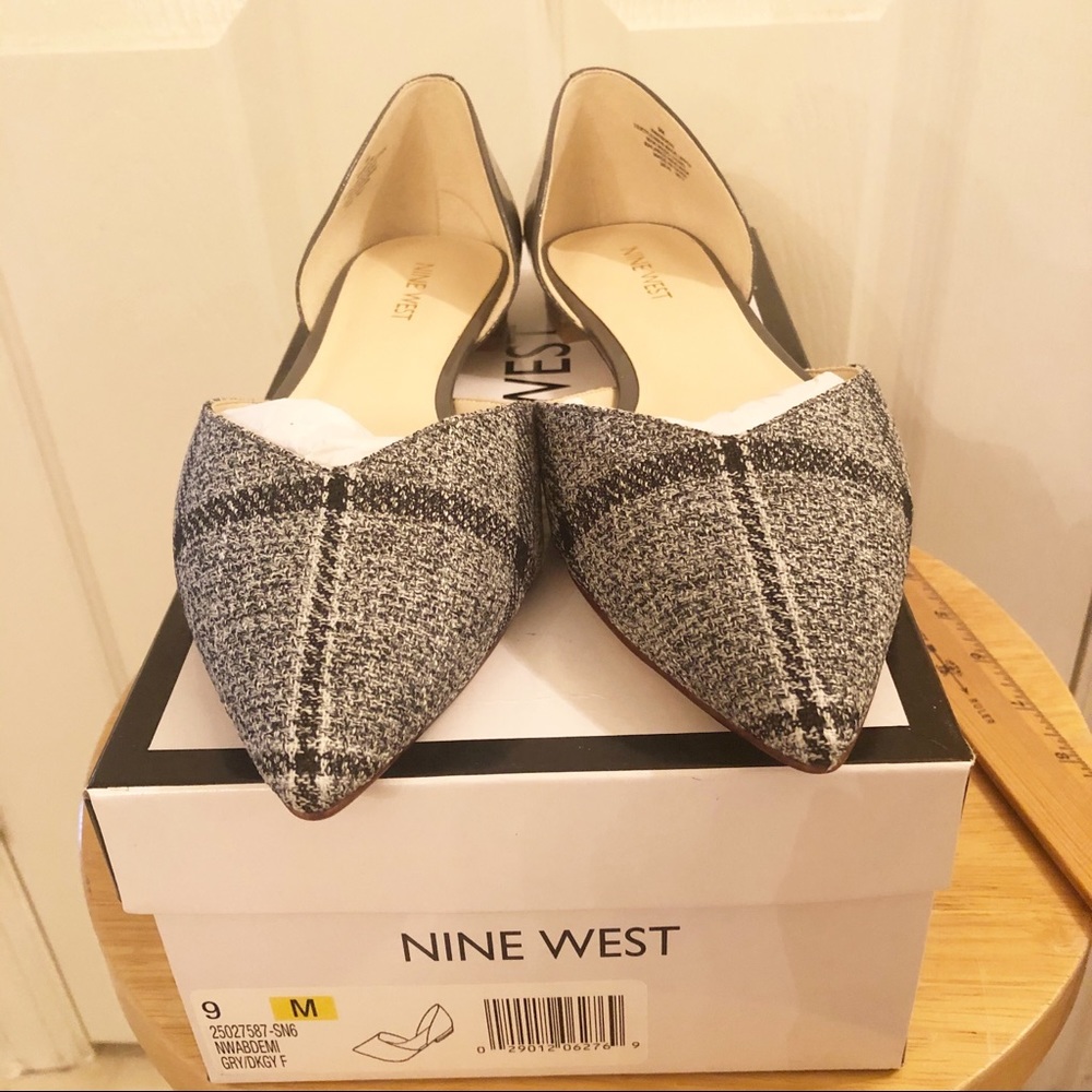 Nine West Gray Tweed Flats